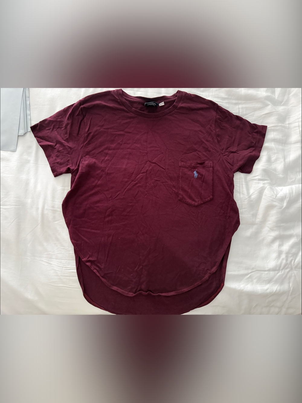 Ralph Lauren Men's Short Sleeve Pocket Tee - Burgundy Wine
